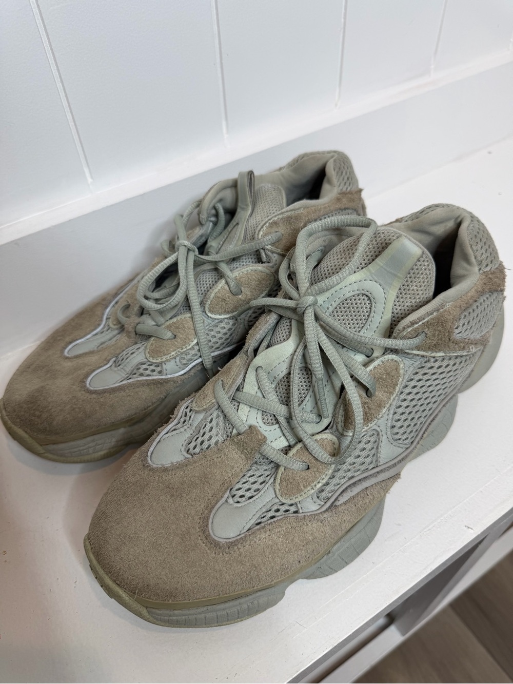 Yeezy Sneakers in Light Olive and Tan